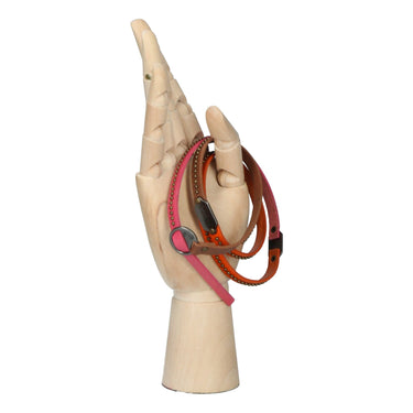 Laura Vita Lederarmband - Pink / Orange / Braun - Armband