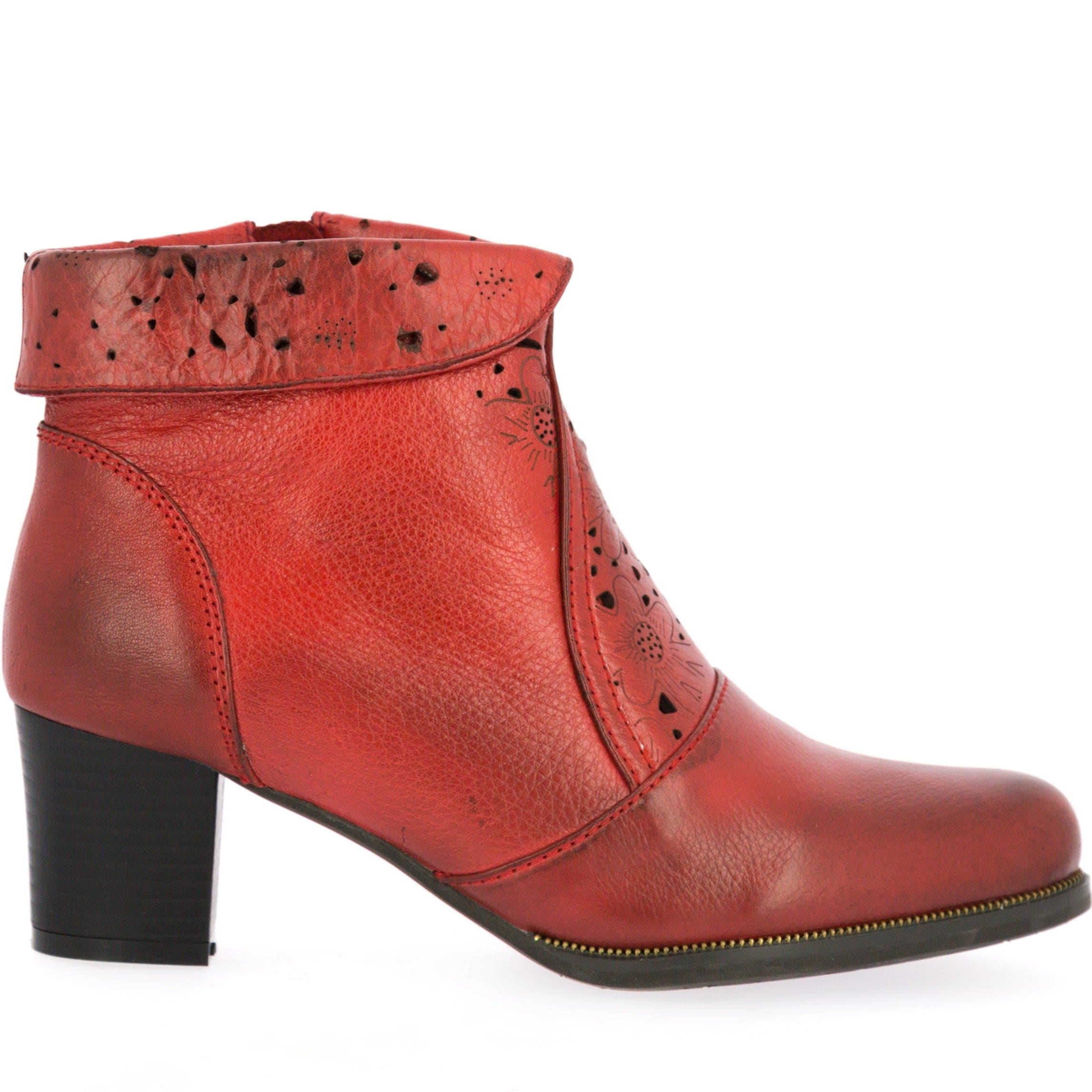 Botines Laura Vita Para Mujer - Cuero, Tacón De Cono 6.5 Cm, Cremallera, Suela De Caucho
