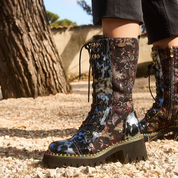 Bottes Laura Vita GECAIO Cowboy Motard Femme Cuir Bleu Taille 37 - Neuves Sans Boîte