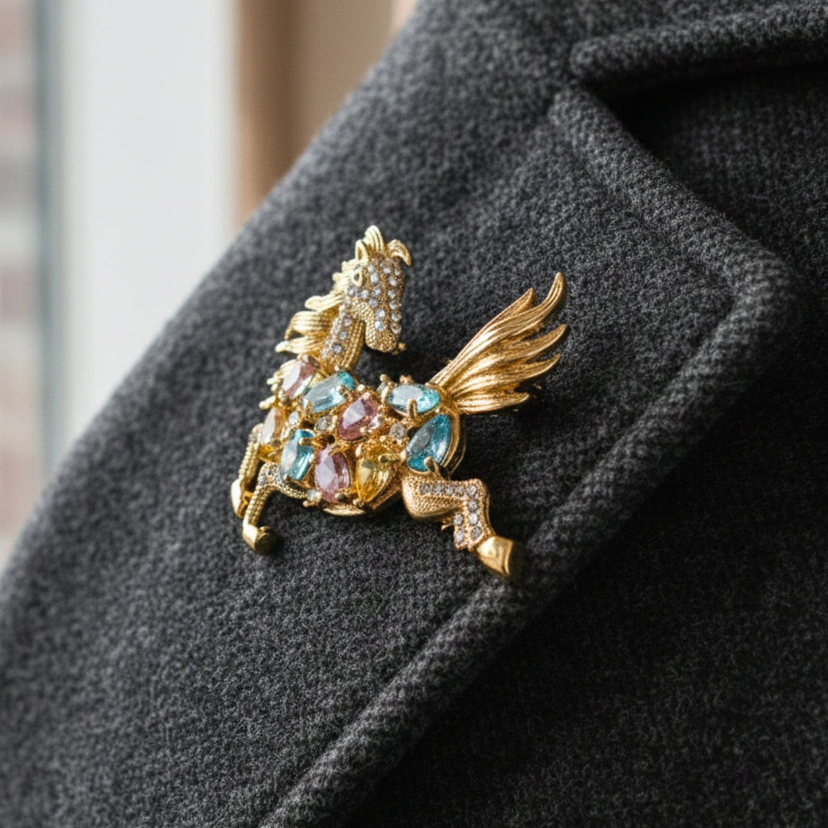 Broche Vintage Dolce Vita Couleur Or Imposante - Bijou Fantaisie Occasion état Impeccable