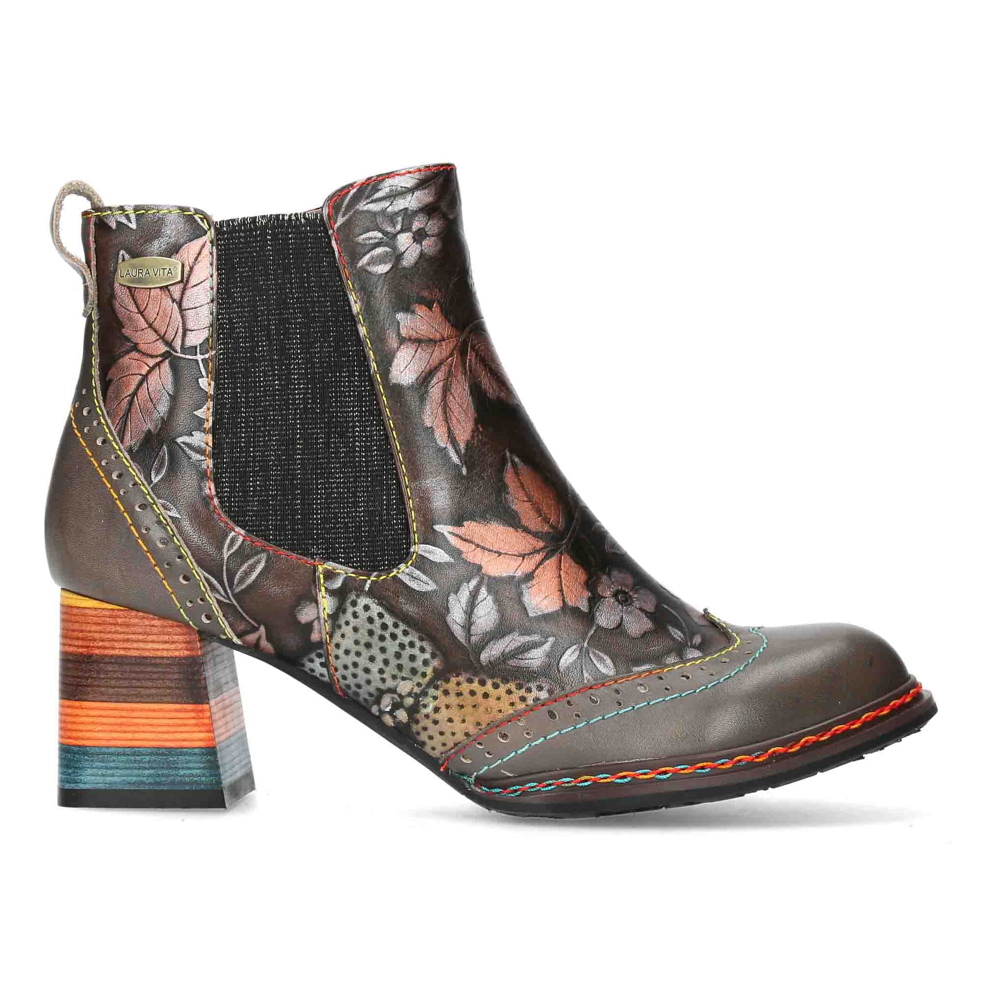 Bottines Femme LAURA VITA Evcao 82 | Design Floral, Bout élastique Animal Print, Talon Block Confortable