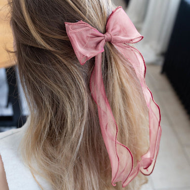 Pinza para el pelo de organza - Rosa - Pañuelo