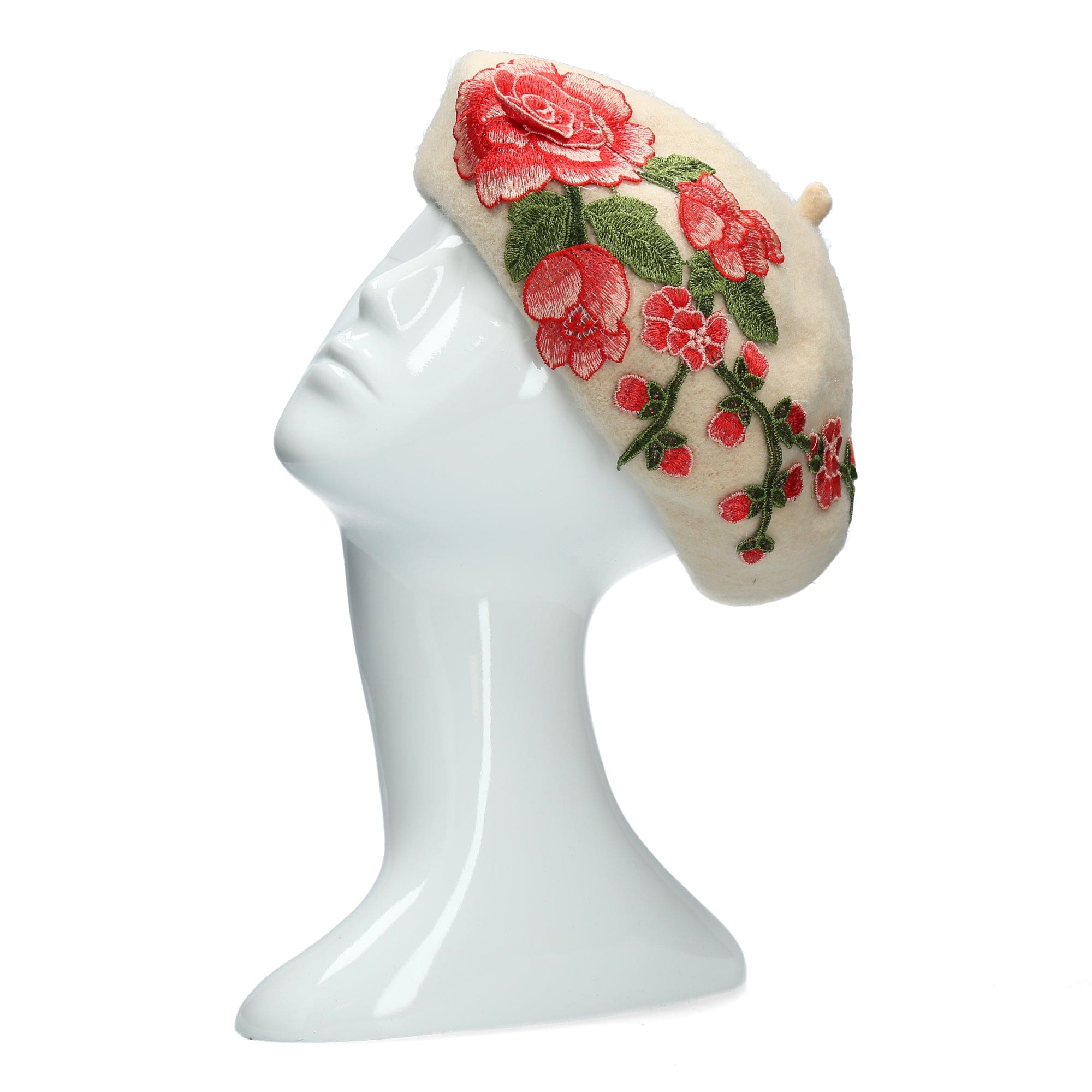 Emylle flower beret - Beige - Hats