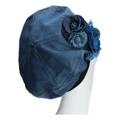 Barett aus Jeans mit Blumenmuster - Hüte