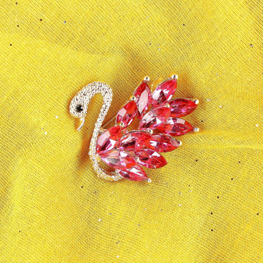 Jewel Swan brooch - Pink - Necklace