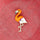 Bijou broche Flamant Rose - Orange - Collier