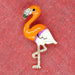 Bijou broche Flamant Rose - Orange - Collier