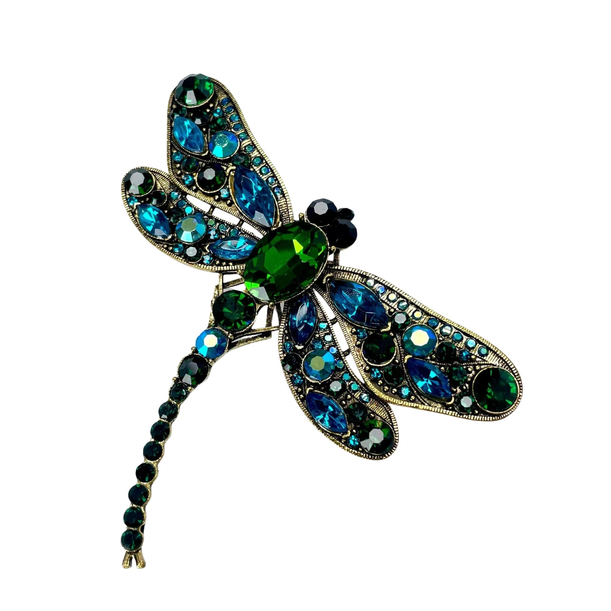 Bijou broche Libellule XXL - Bleu