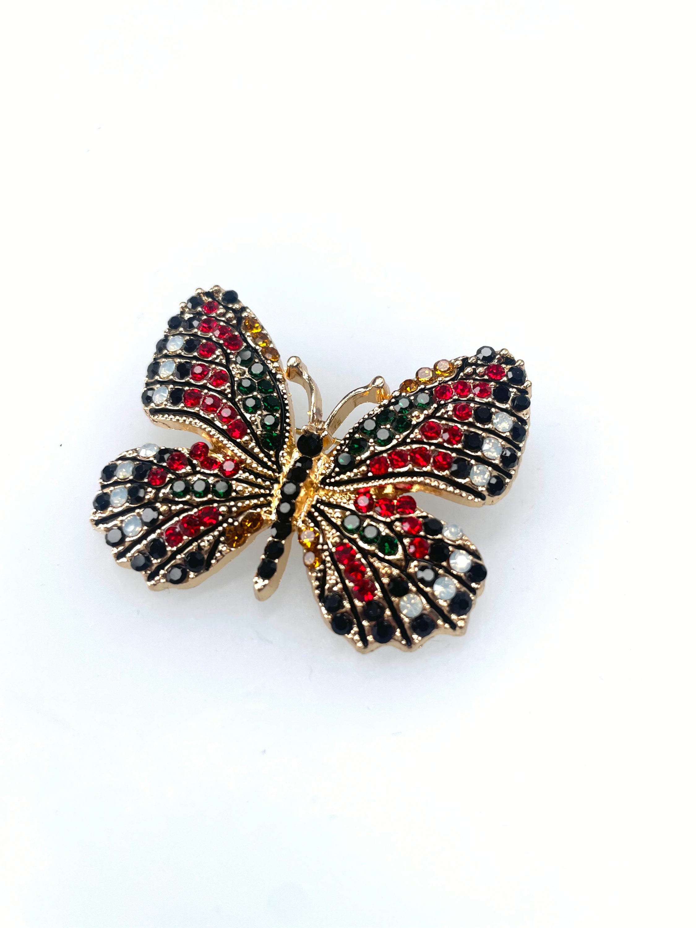 Brosche Schmetterling Schwalbenschwanz - Schwarz