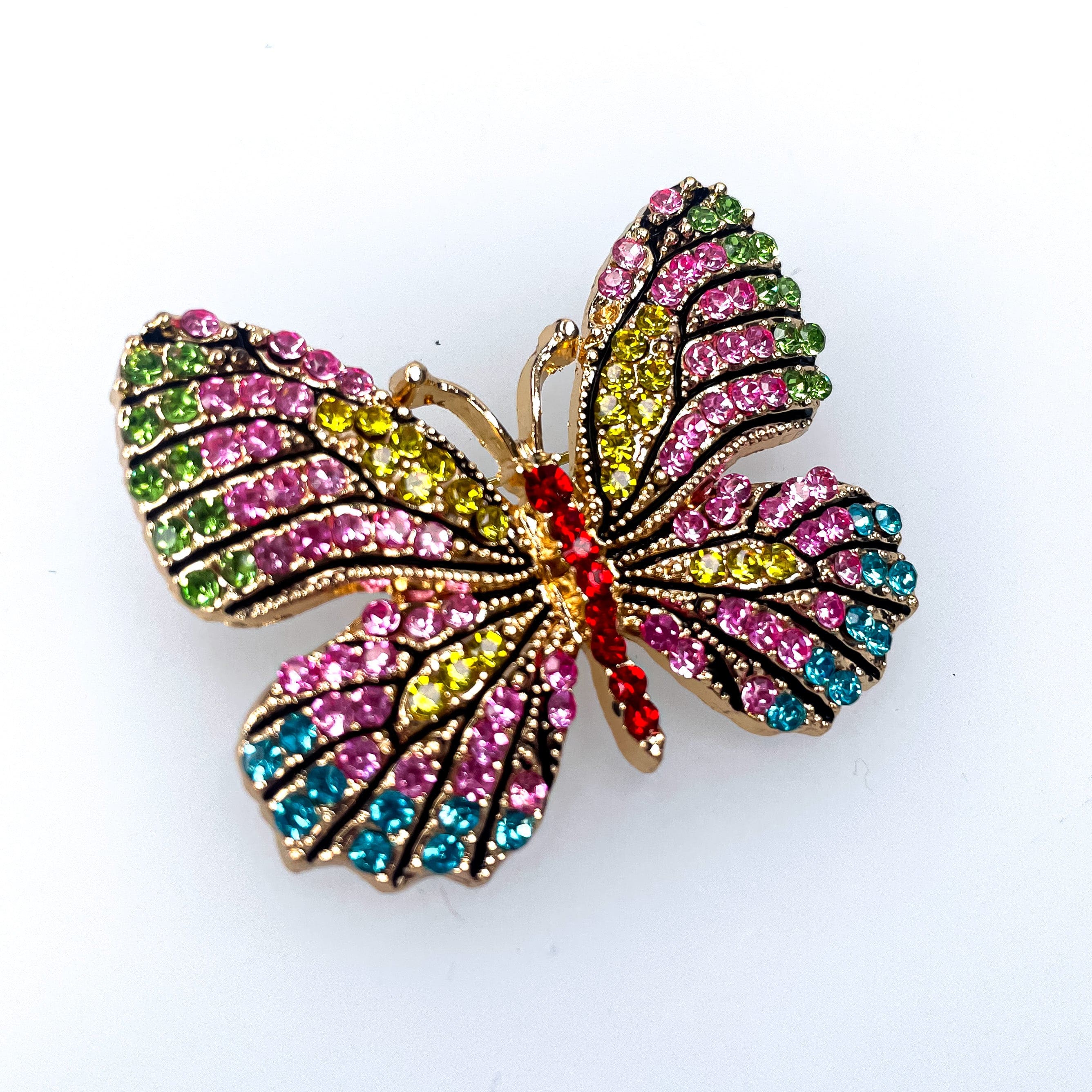 Broszka Butterfly Machaon - różowa