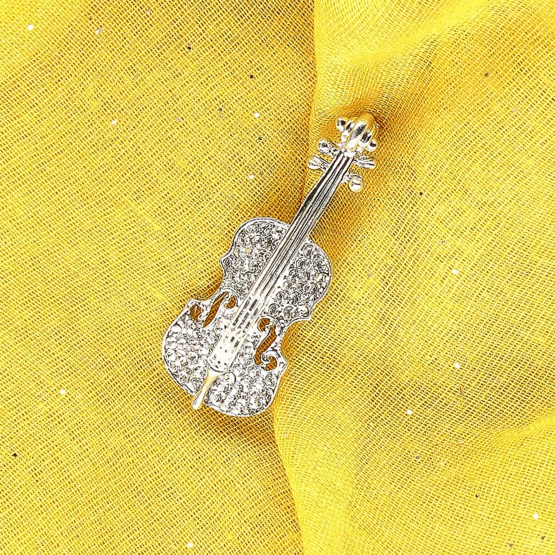 Bijou broche Violon - Argent - Collier