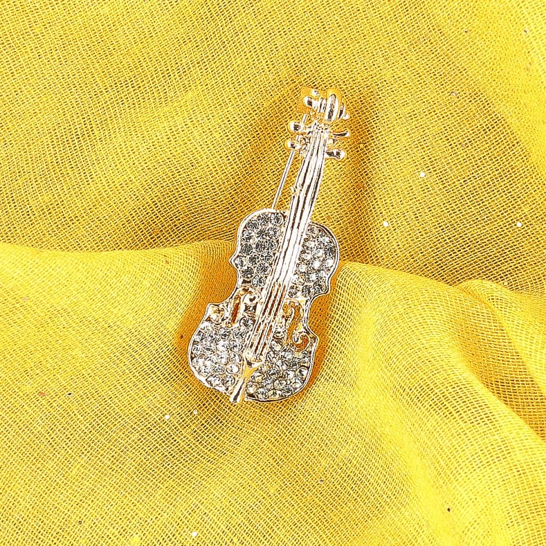 Spilla gioiello a forma di violino - Oro - Collana