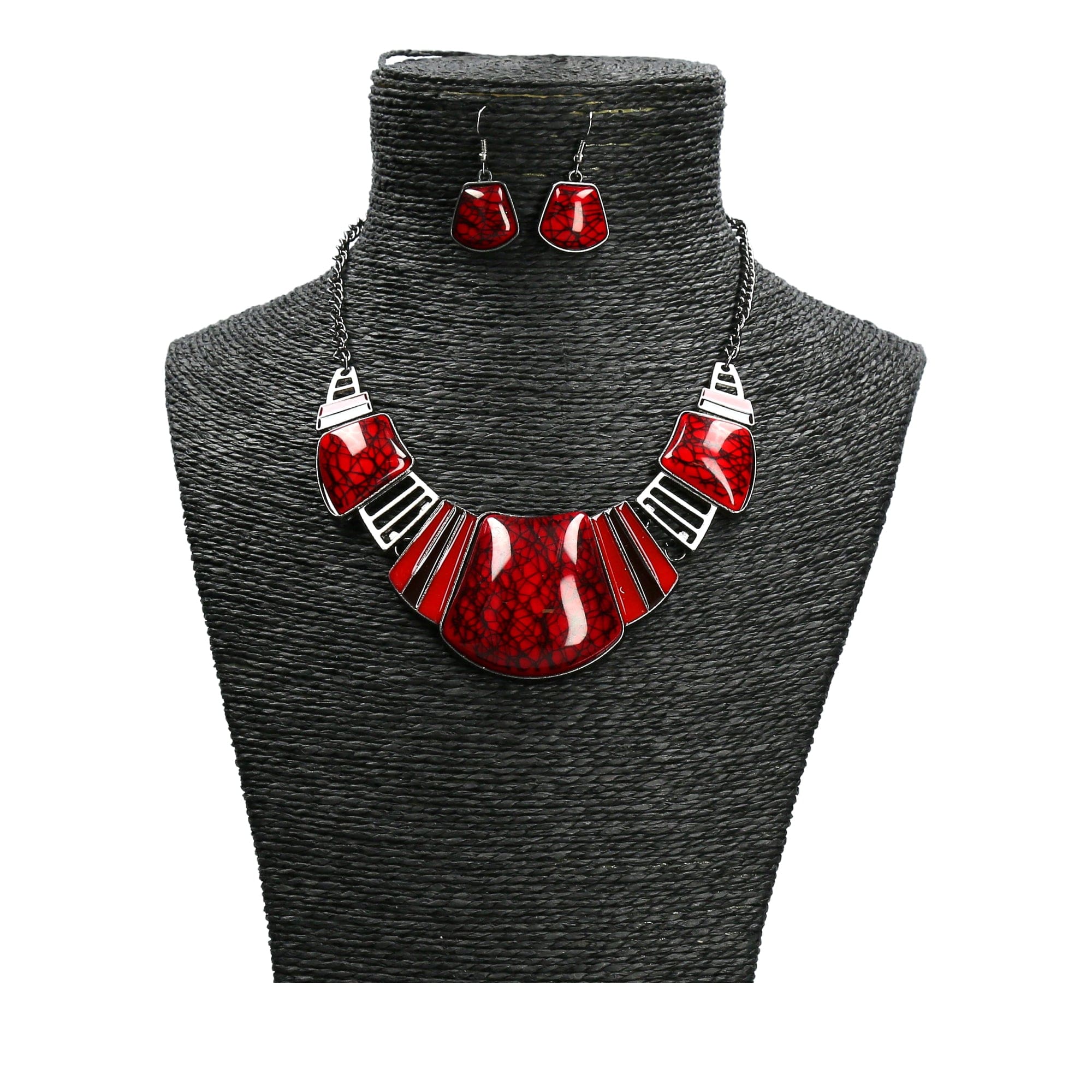 Set di gioielli Gabrielle - Rosso - Collana