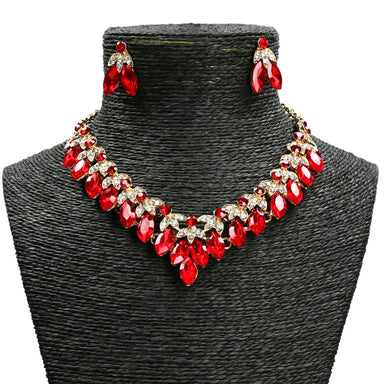 Set di gioielli Perla - Rosso - Collana