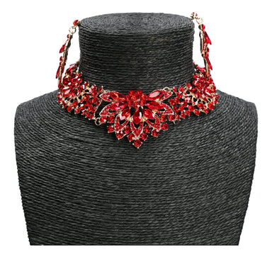 Bijou parure Sigebert - Rouge - Collier