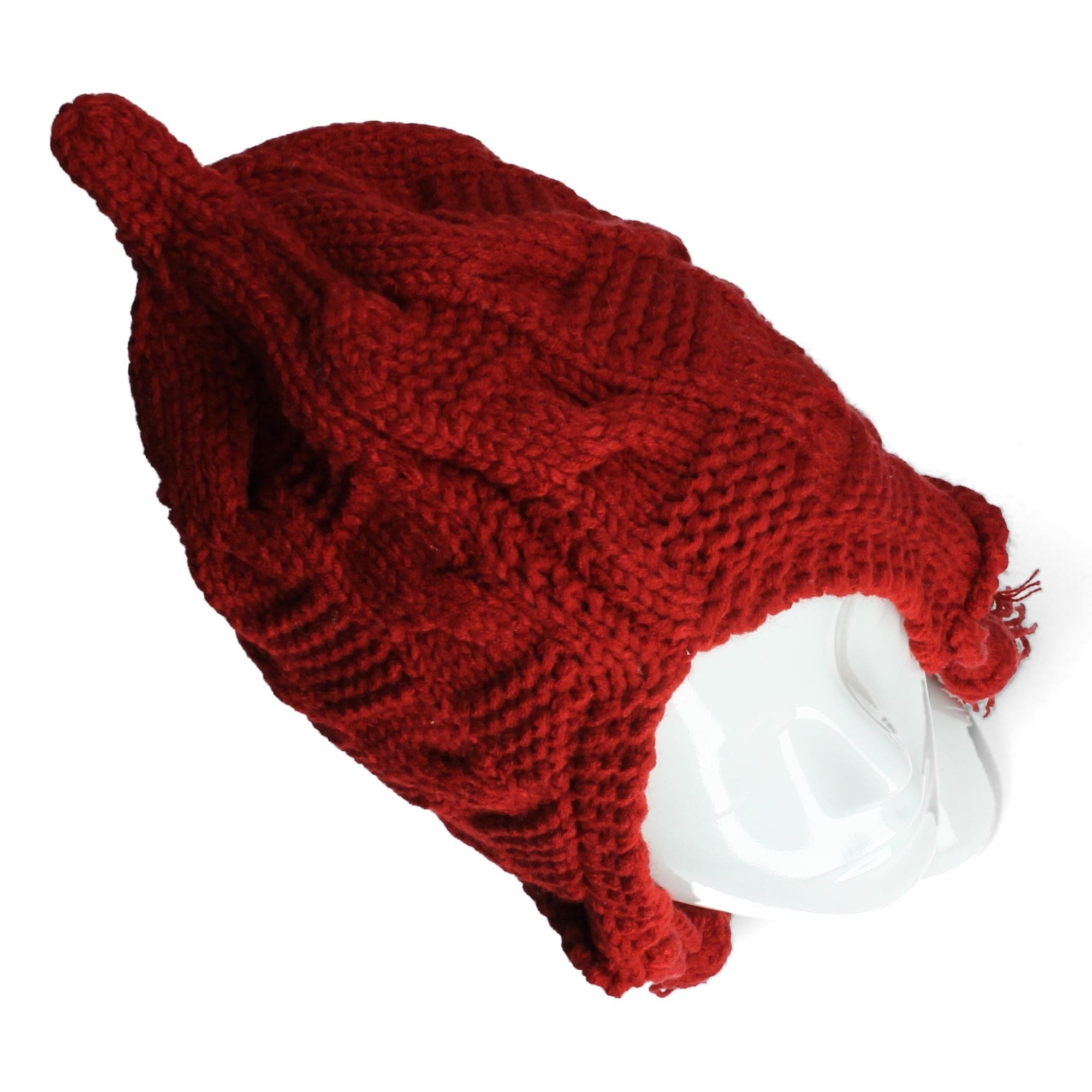 Cappello etnico rosso lavorato a maglia - Cappelli