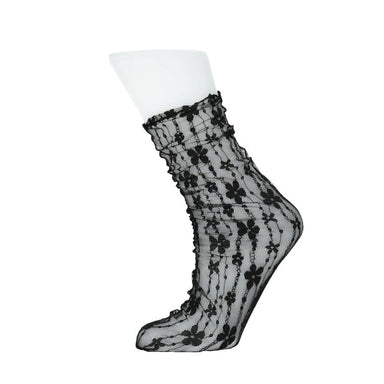 Kanten sokken - Zwart - Sjaal