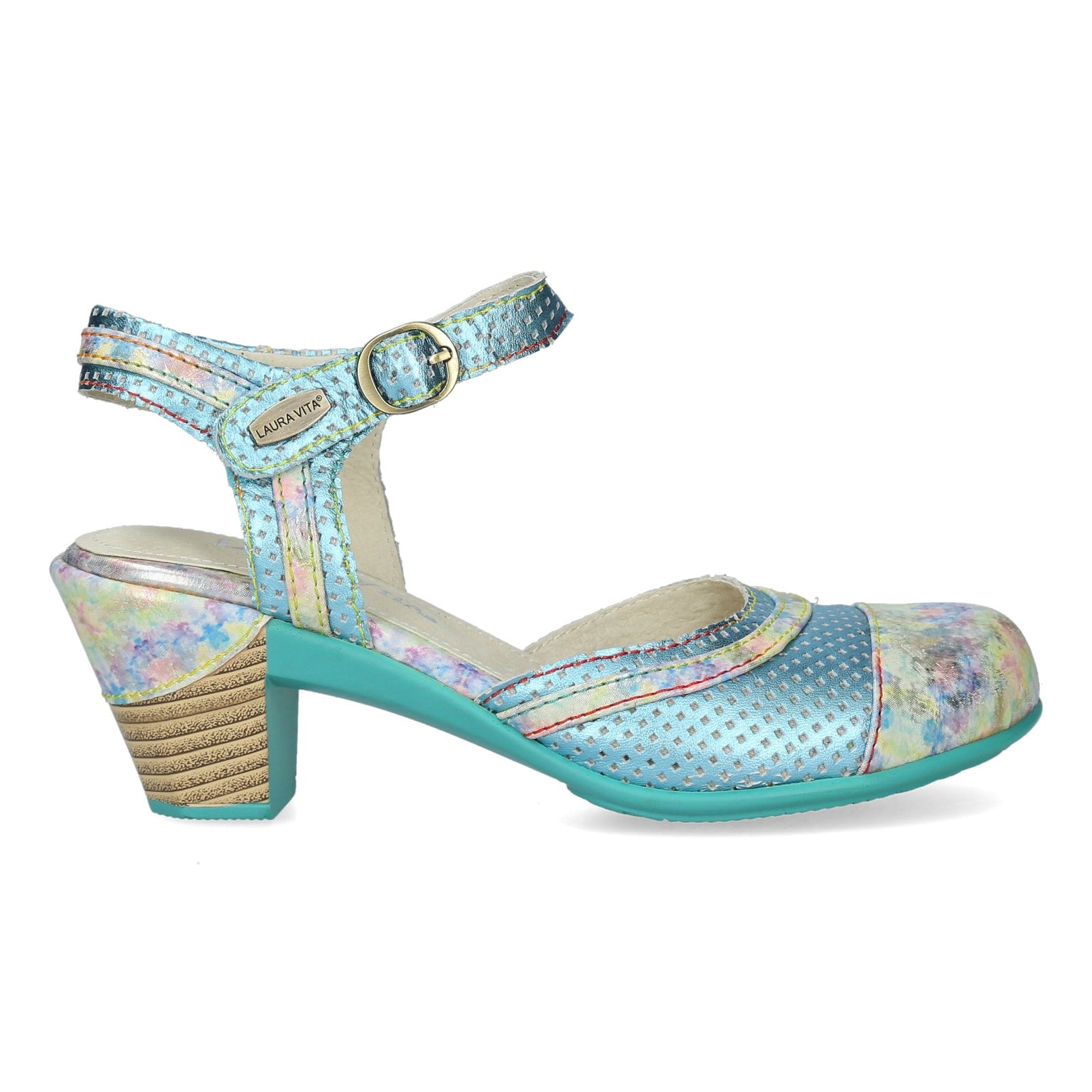 Escarpins Laura Vita Femme - Cuir Multicolore - Talon Moyen - Pointure 36 - Occasion