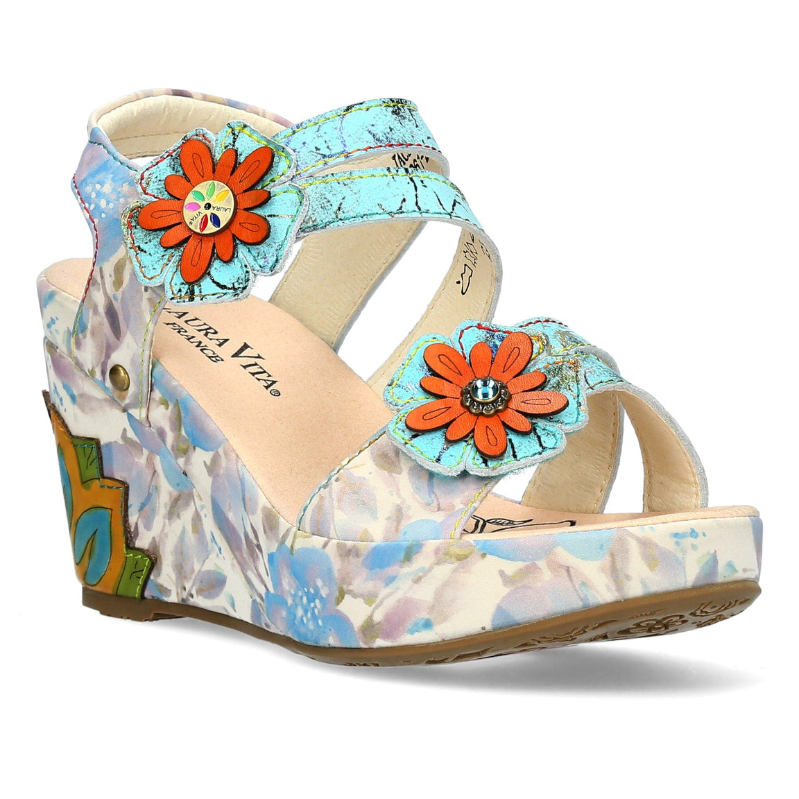 Sandales Laura Vita Marieo Coral - Talon 10 Cm - Taille 40 EU - Orange Vibrante