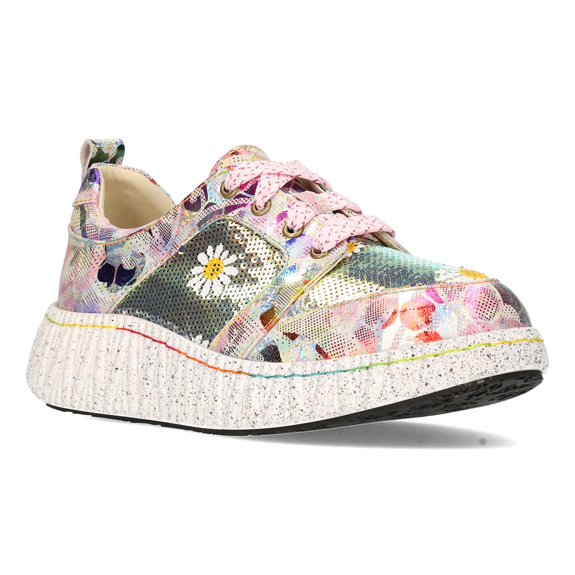 Laura Vita Nikito-04 Flower Bleu | derby compensées bleu multi automne Laura Vita Nikito-04 Flower Bleu | derby compensées bleu multi automne