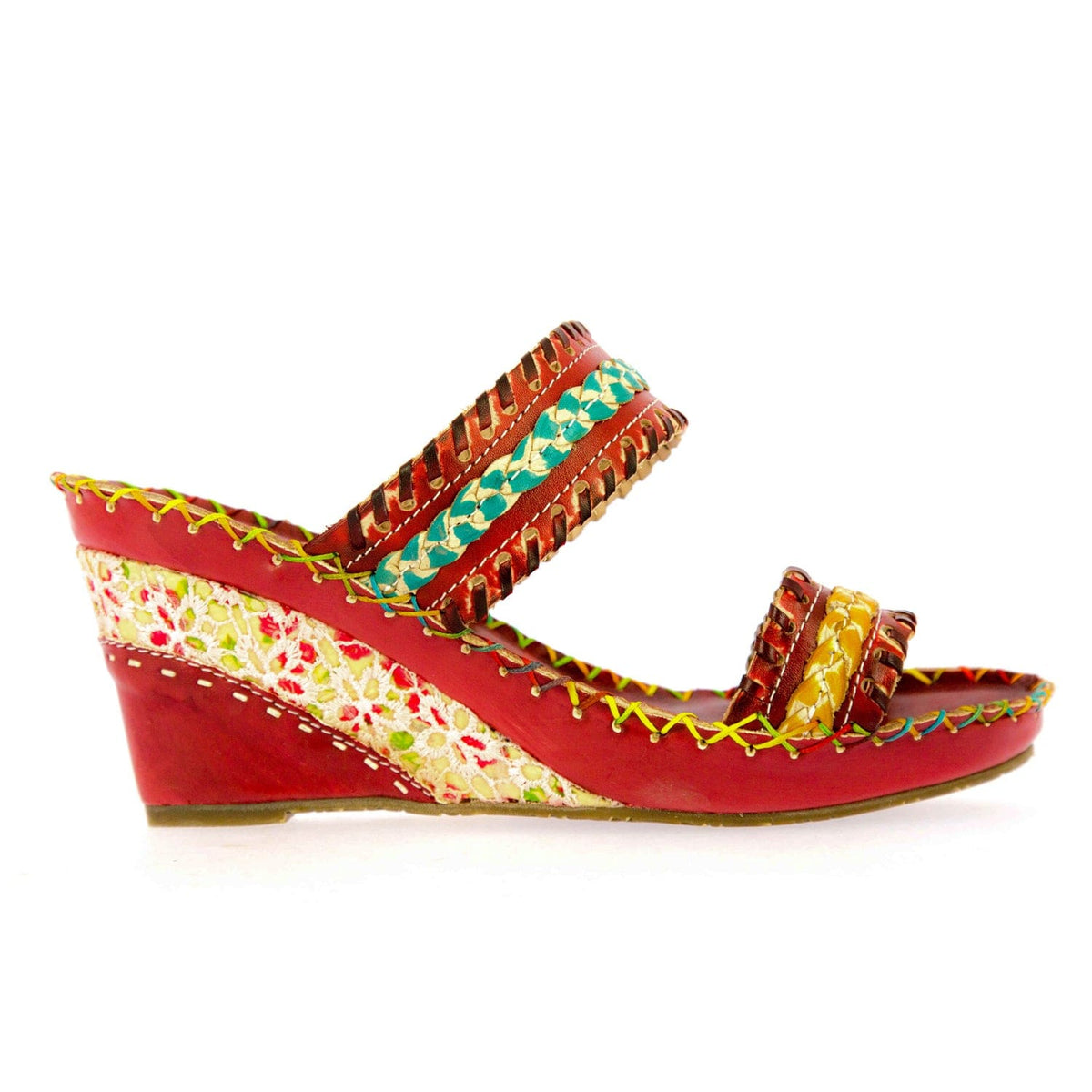 Buy Pink Embroidered Beau Kolhapuri Wedges by Vanilla Moon Online at Aza  Fashions.