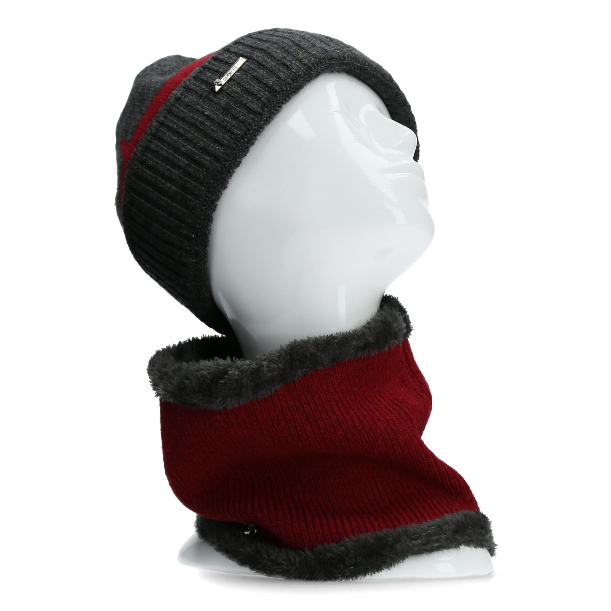 Duo beanie and neck warmer - Red - Hats