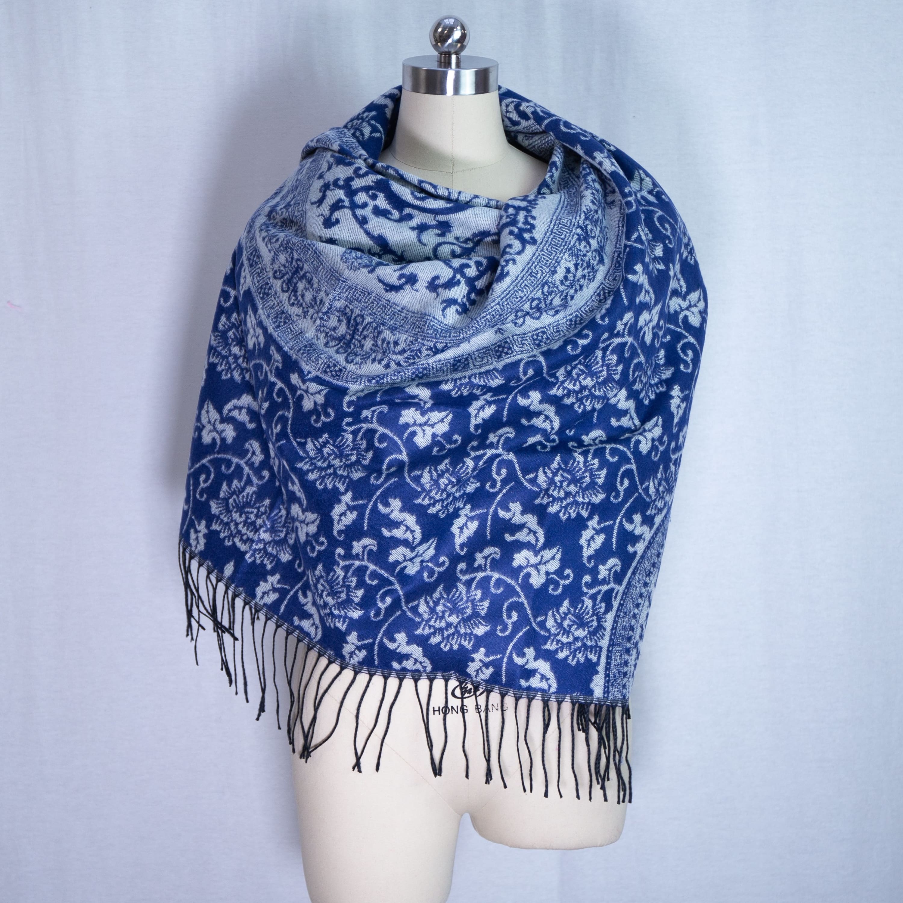 Large shawl cashmere pashmina - Blue - shawl