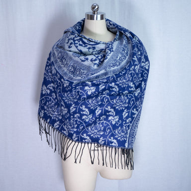 Grand foulard cachemire de pashmina - Bleu - Foulard