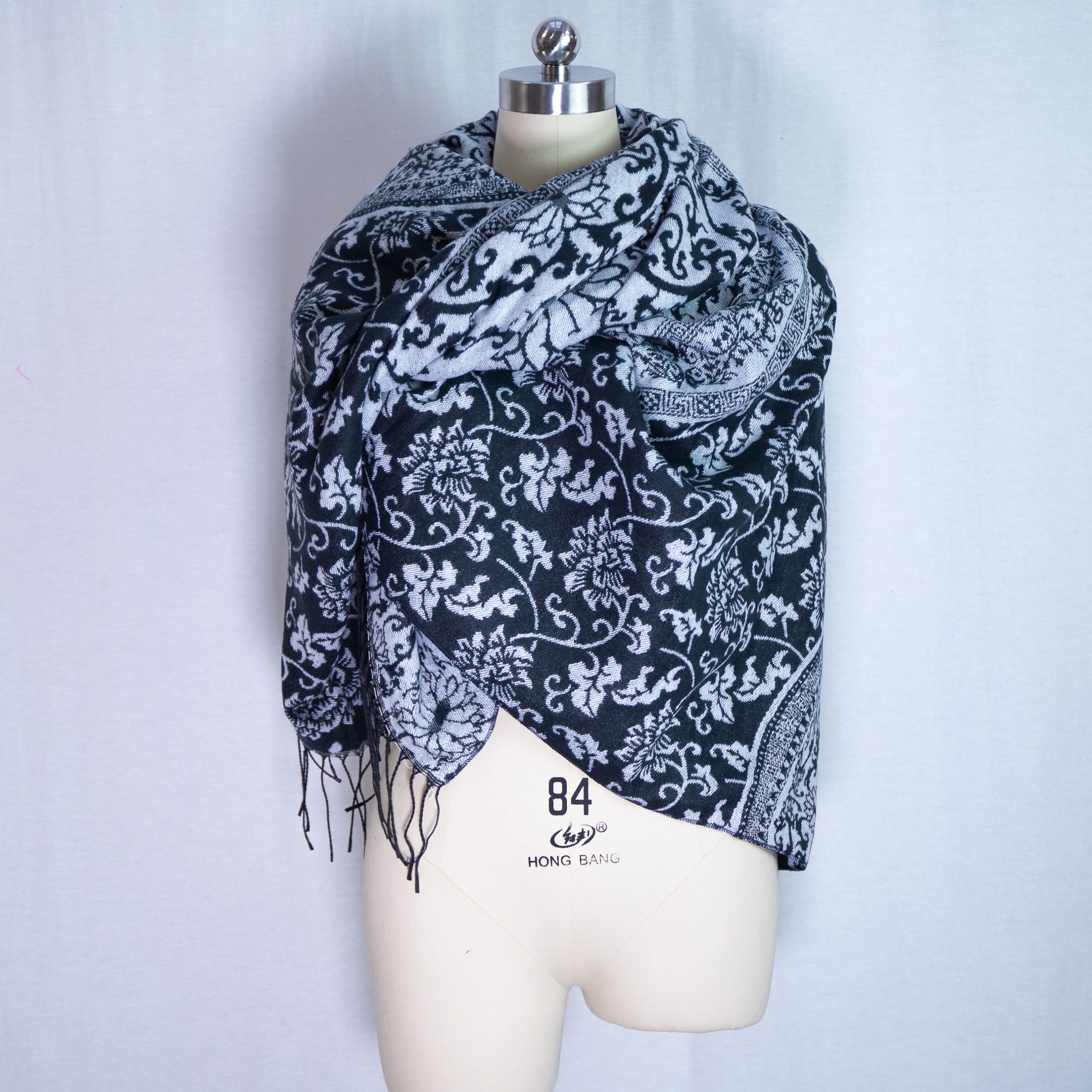 Large shawl cashmere pashmina - Grey - shawl