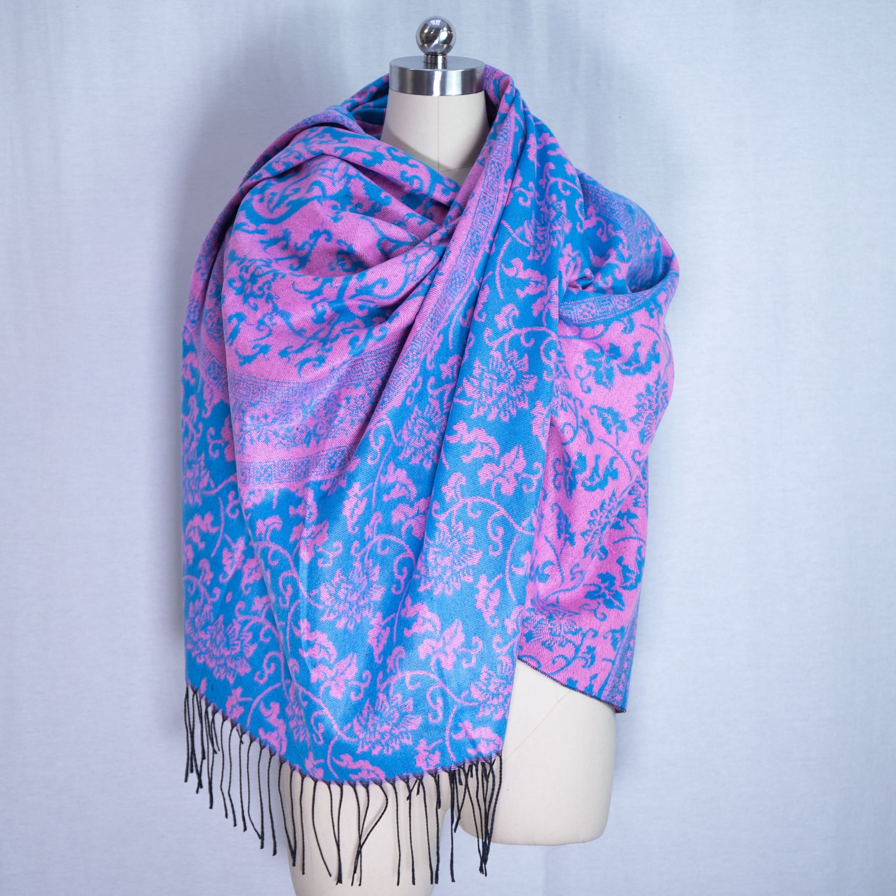 Large shawl cashmere pashmina - Pink - shawl