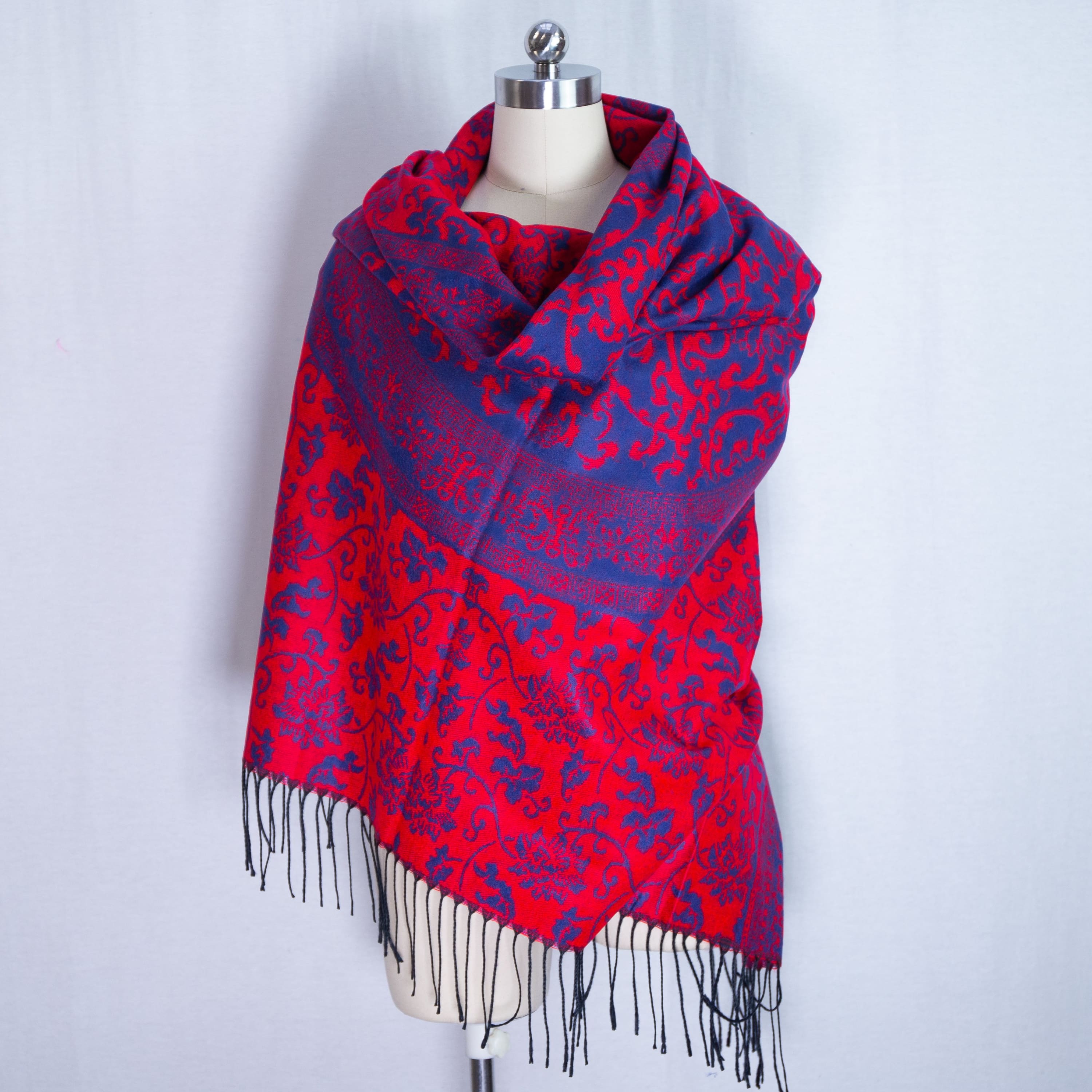 Grand foulard cachemire de pashmina - Rouge - Foulard