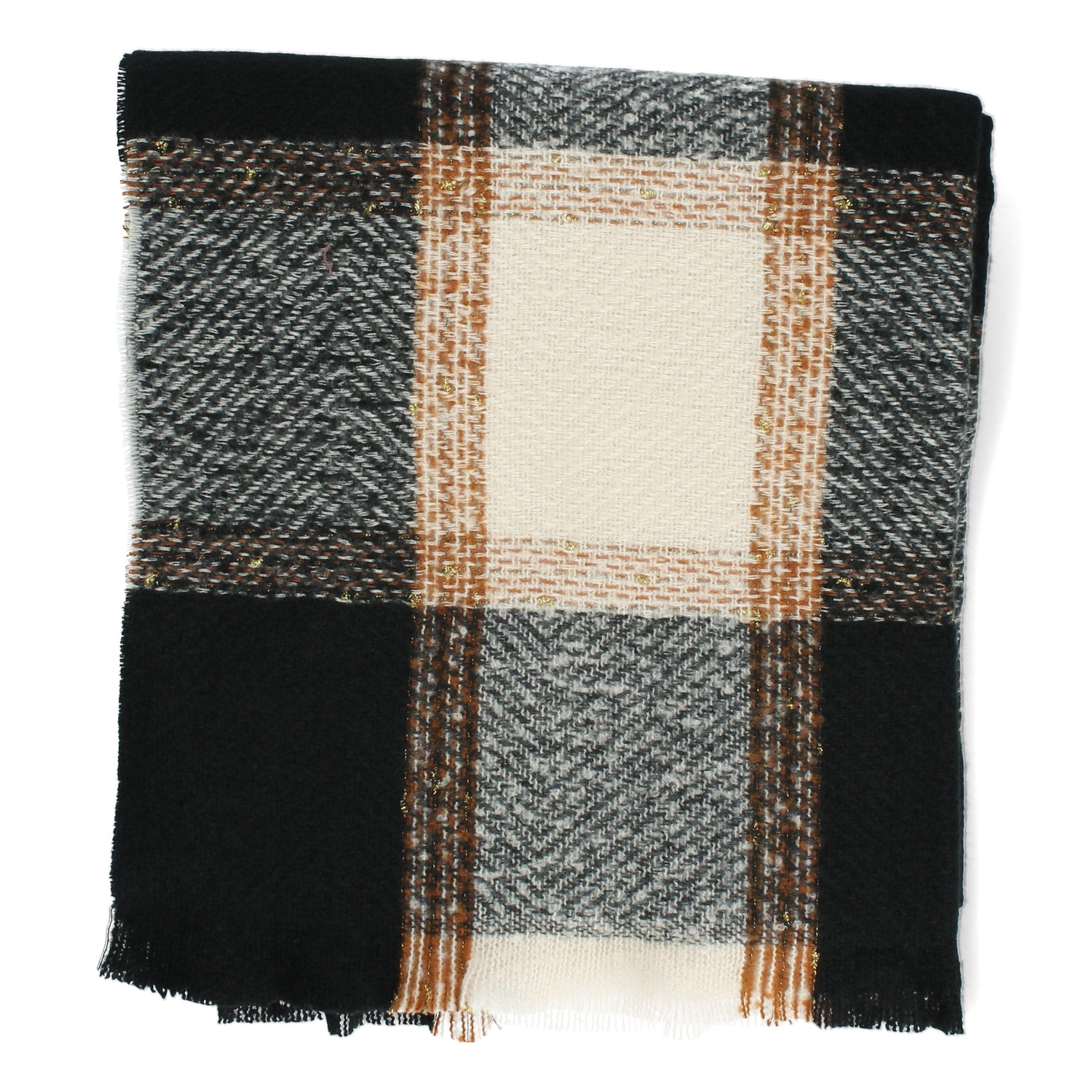 Crossed Scarf - Black - shawl