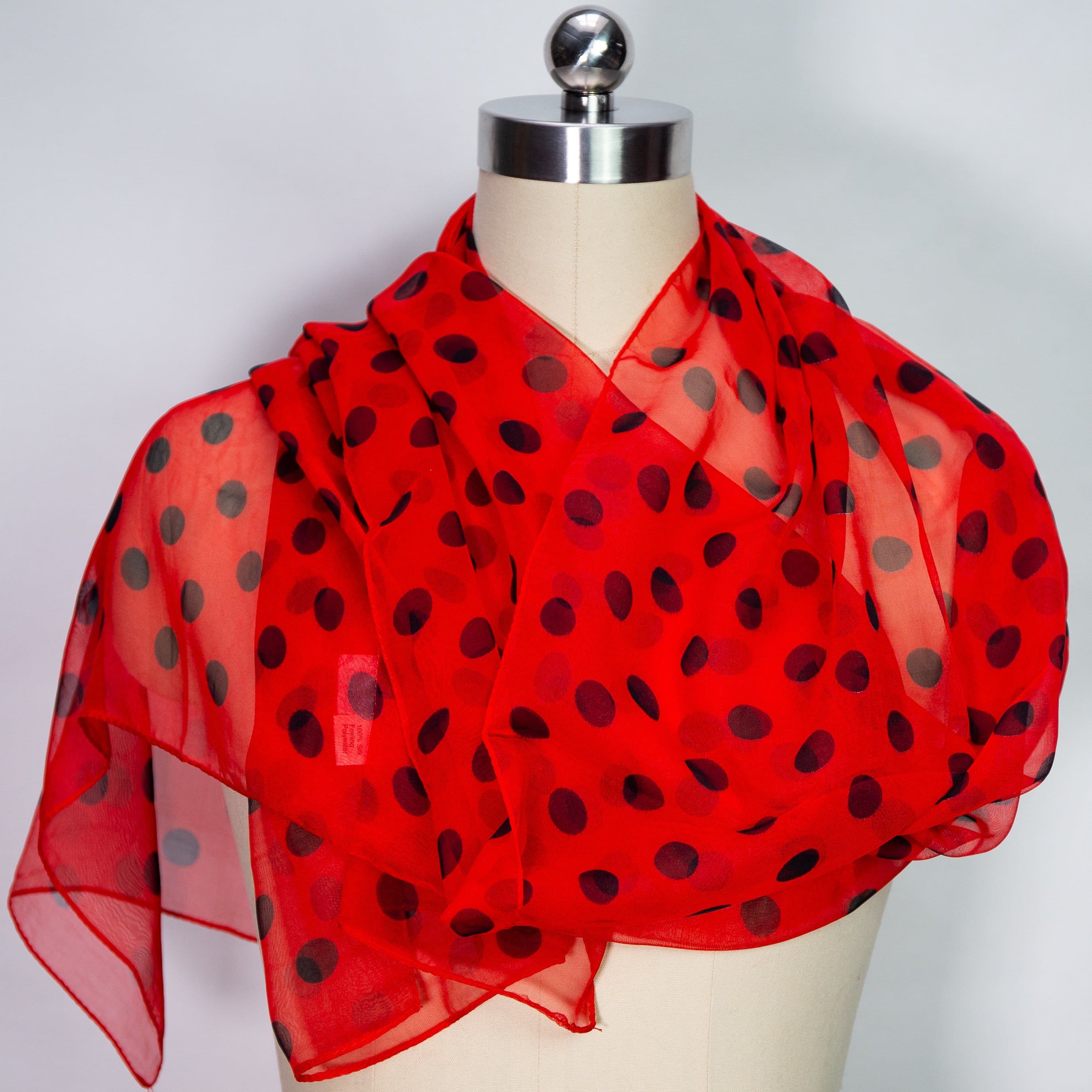 Angèle Dots tørklæde - Rød - Tørklæde