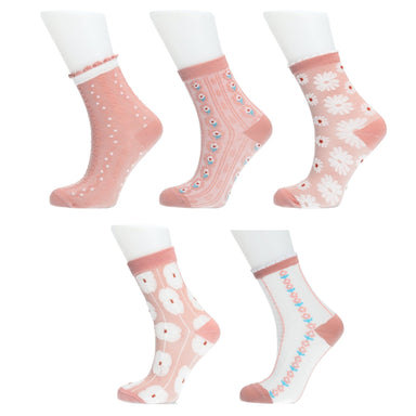Set van 5 paar Fleury sokken - Roze