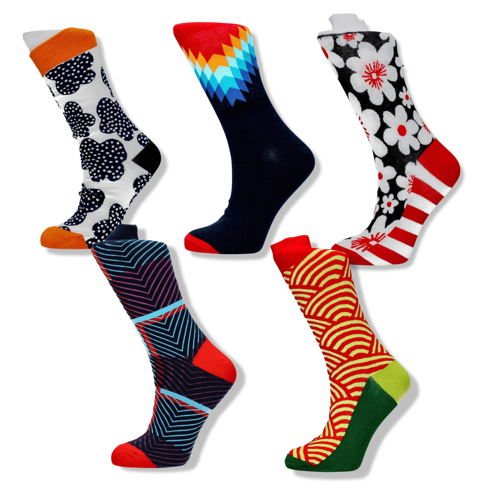 Pakke med 5 par sokker - Geometriske