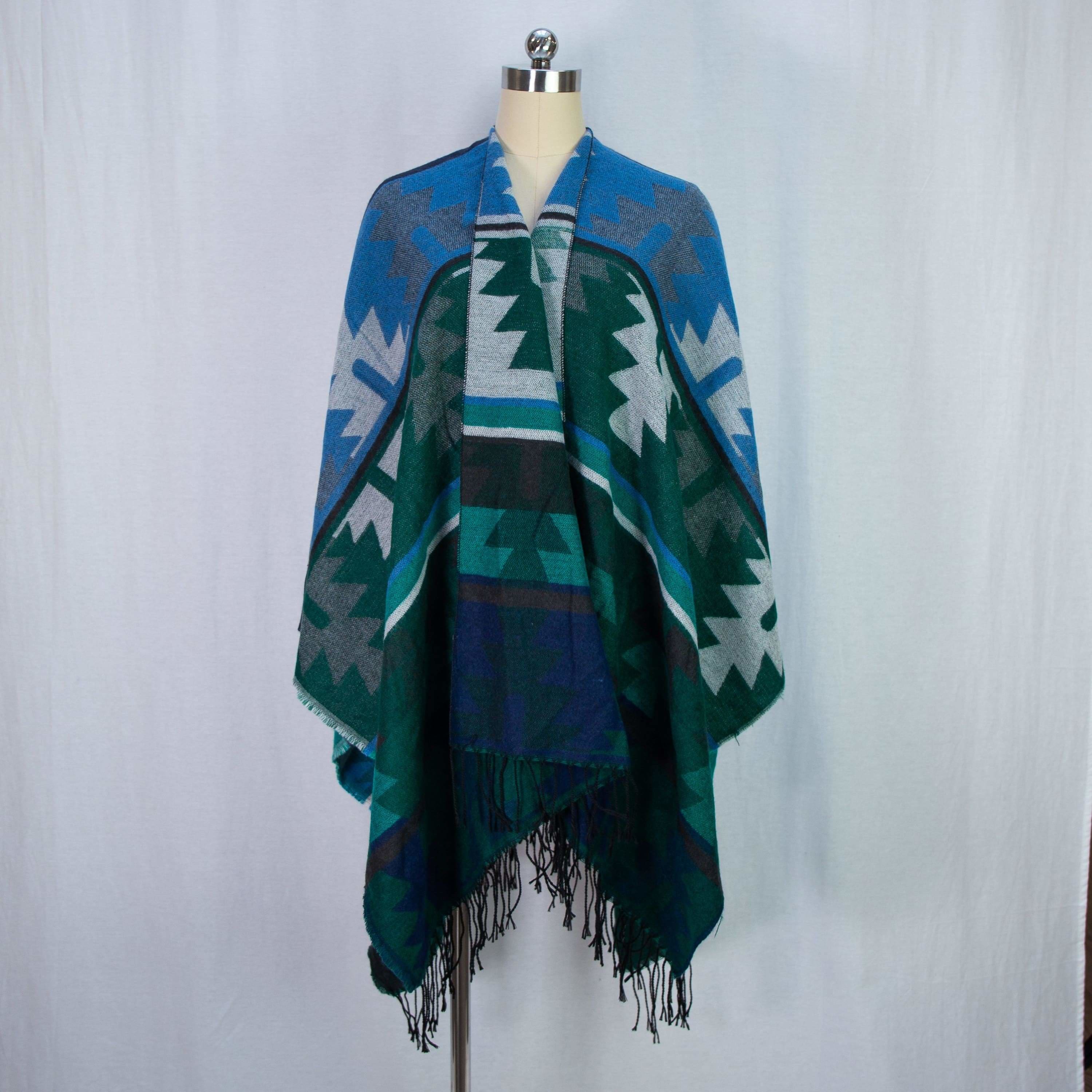 Amber Poncho - Green - shawl