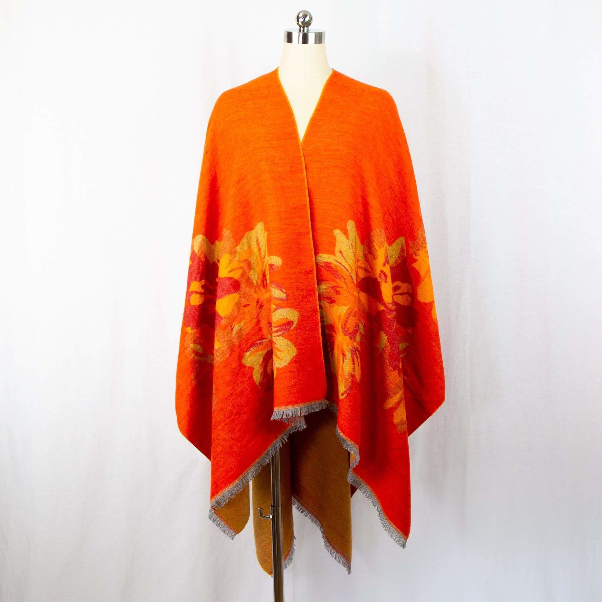 Bryone Poncho - Oranje - Sjaal