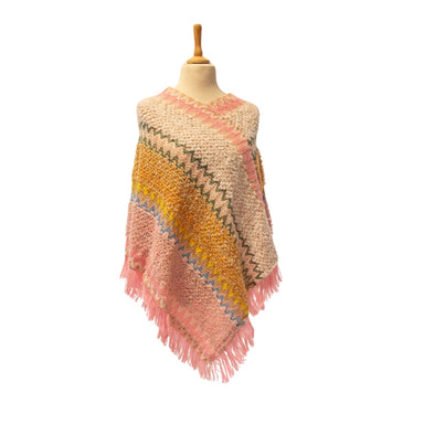 Manuella Poncho - Pink - shawl
