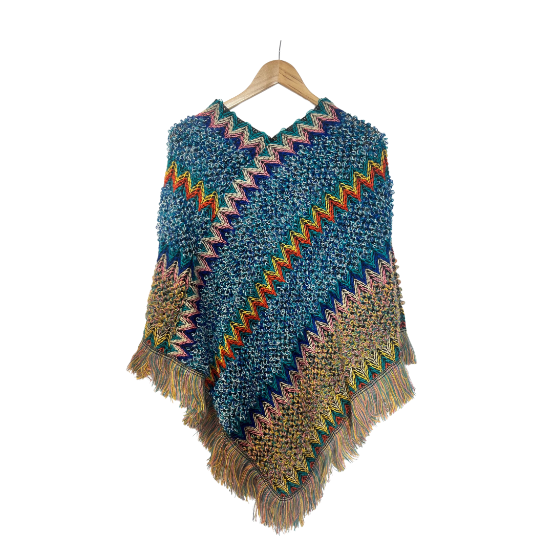 Poncho Olassa - Azure - shawl