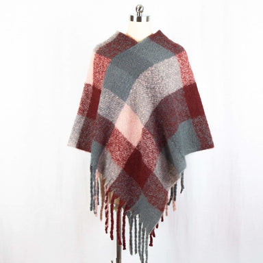 Poncho Palmira - Grey/Bordeaux - shawl