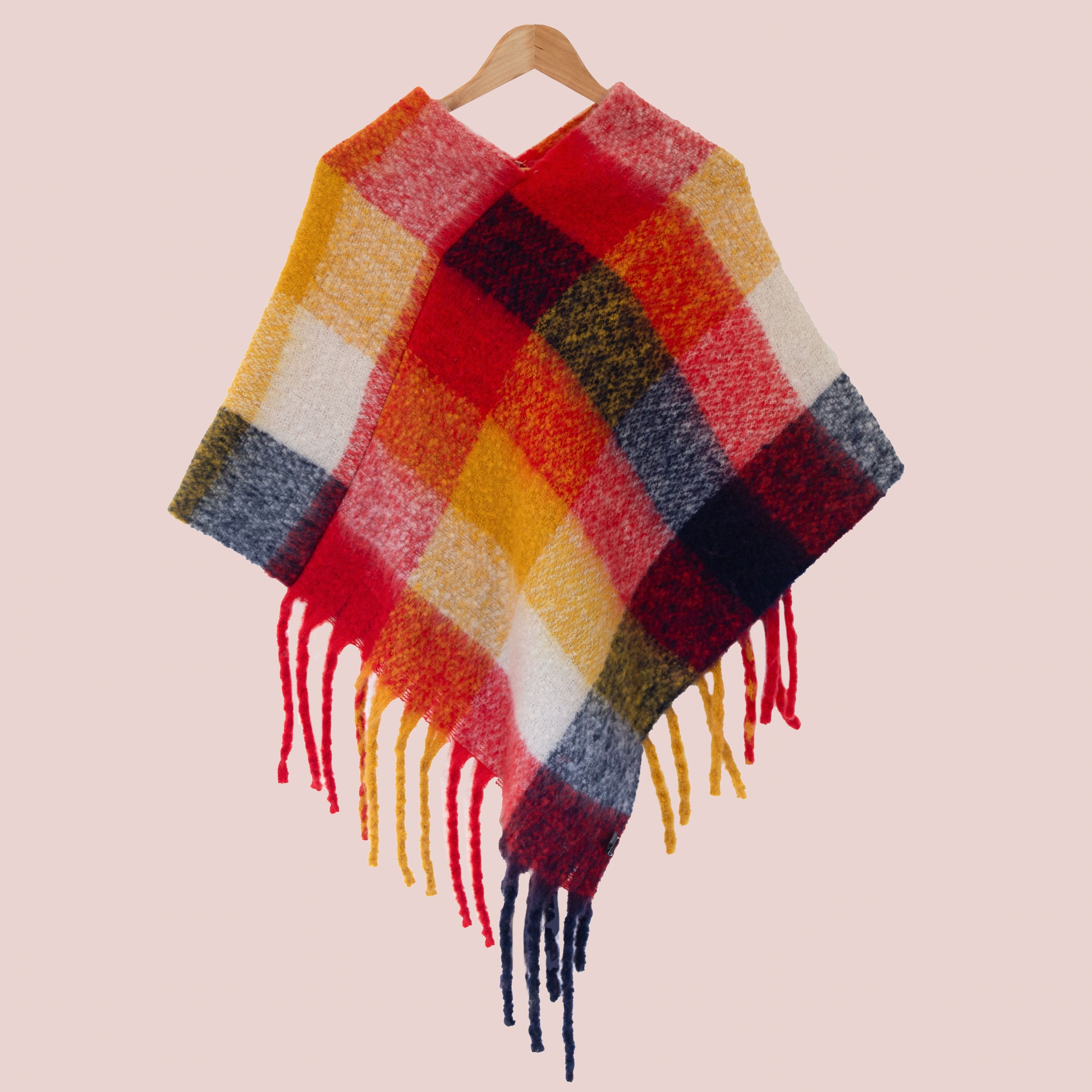 Palmira Poncho - Yellow/Red - shawl
