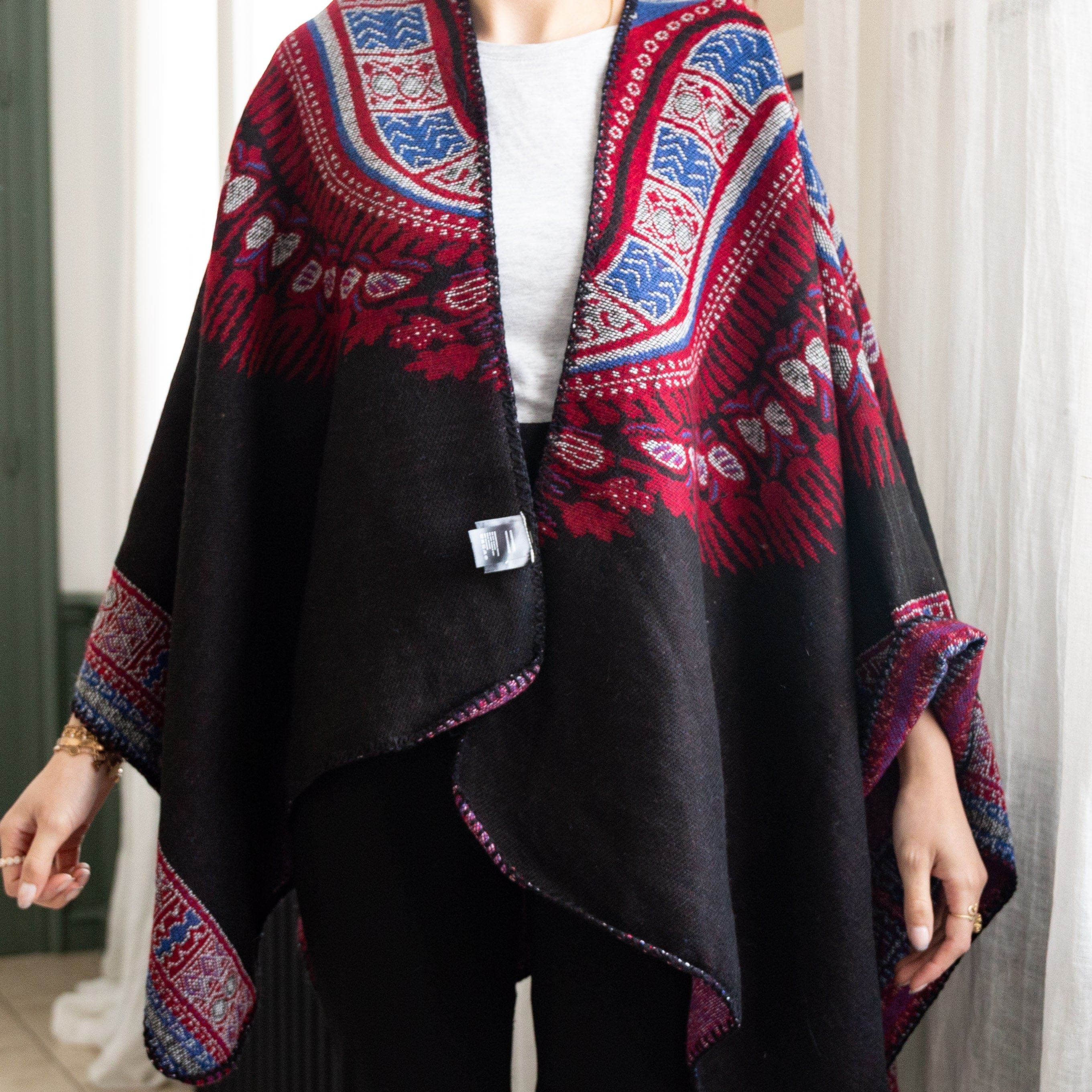 Poncho Pluma - Bordeaux - shawl