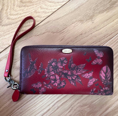 Flora leather wallet - Red - Small leather goods