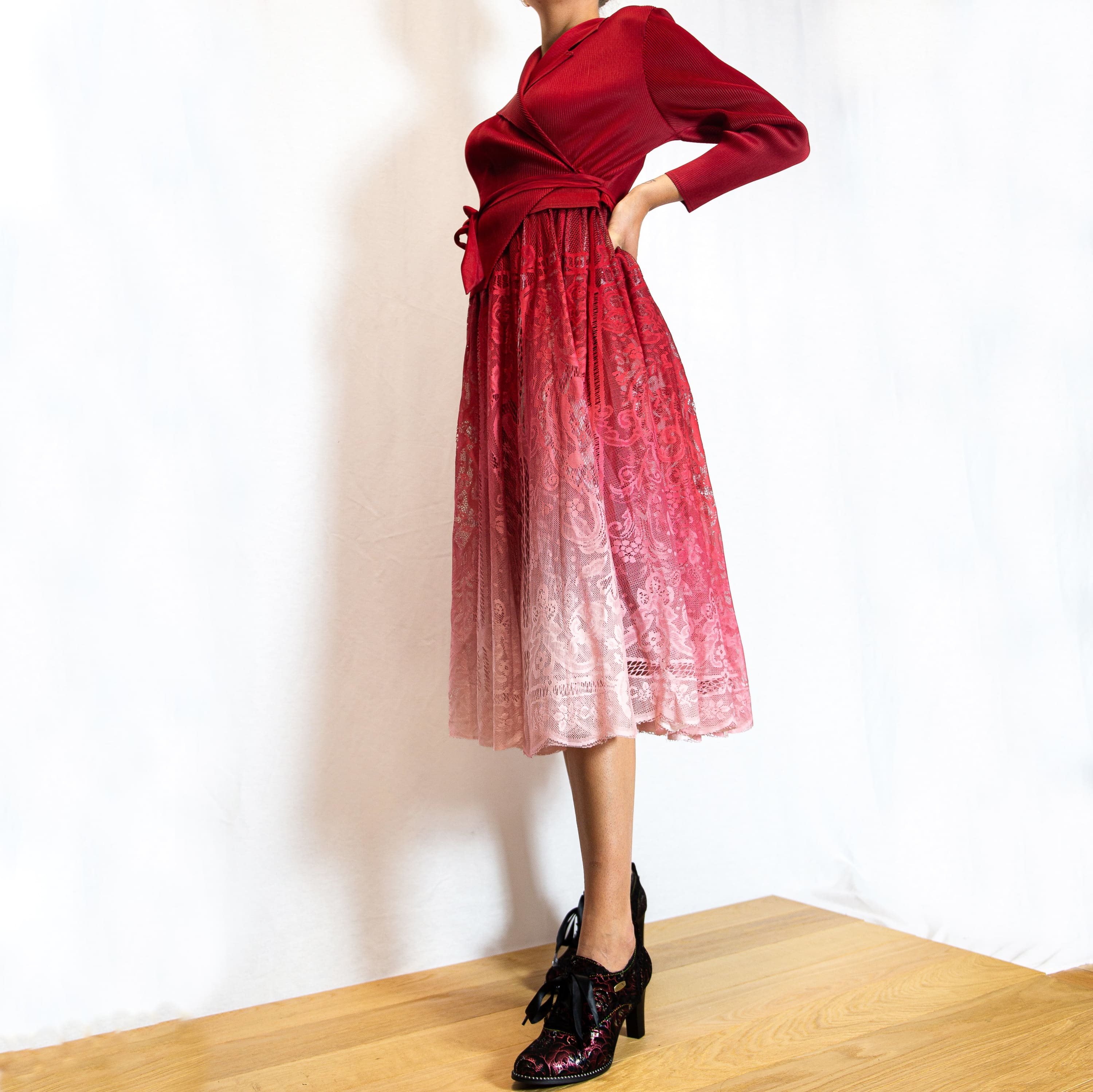 Sukienka Dundee czerwony gradient Exclusive - Sukienki