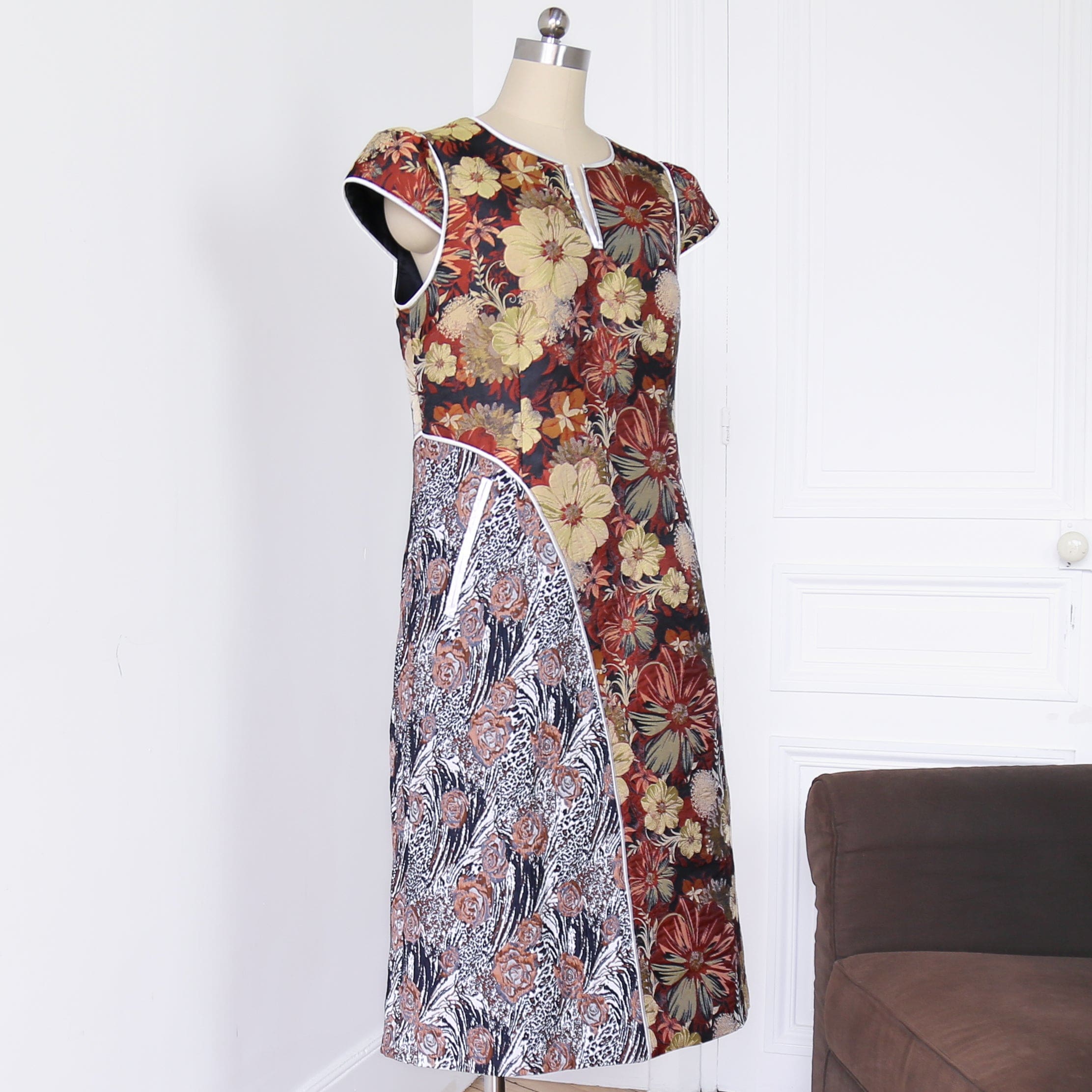 Ouranos patchwork koperen jurk Studio - Jurken