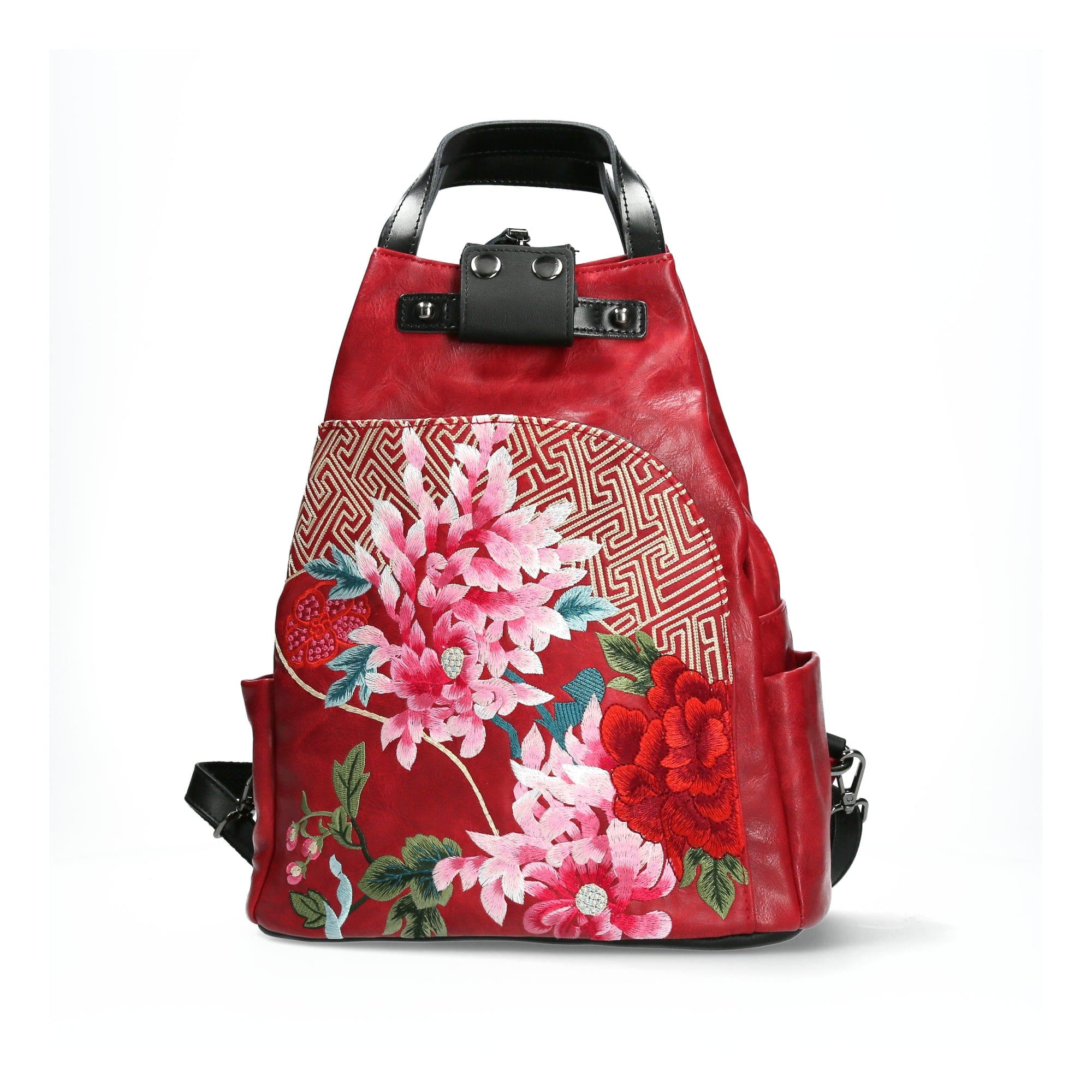 Taschen Rucksack Bestickt Exklusiv - Rot - - Taschen