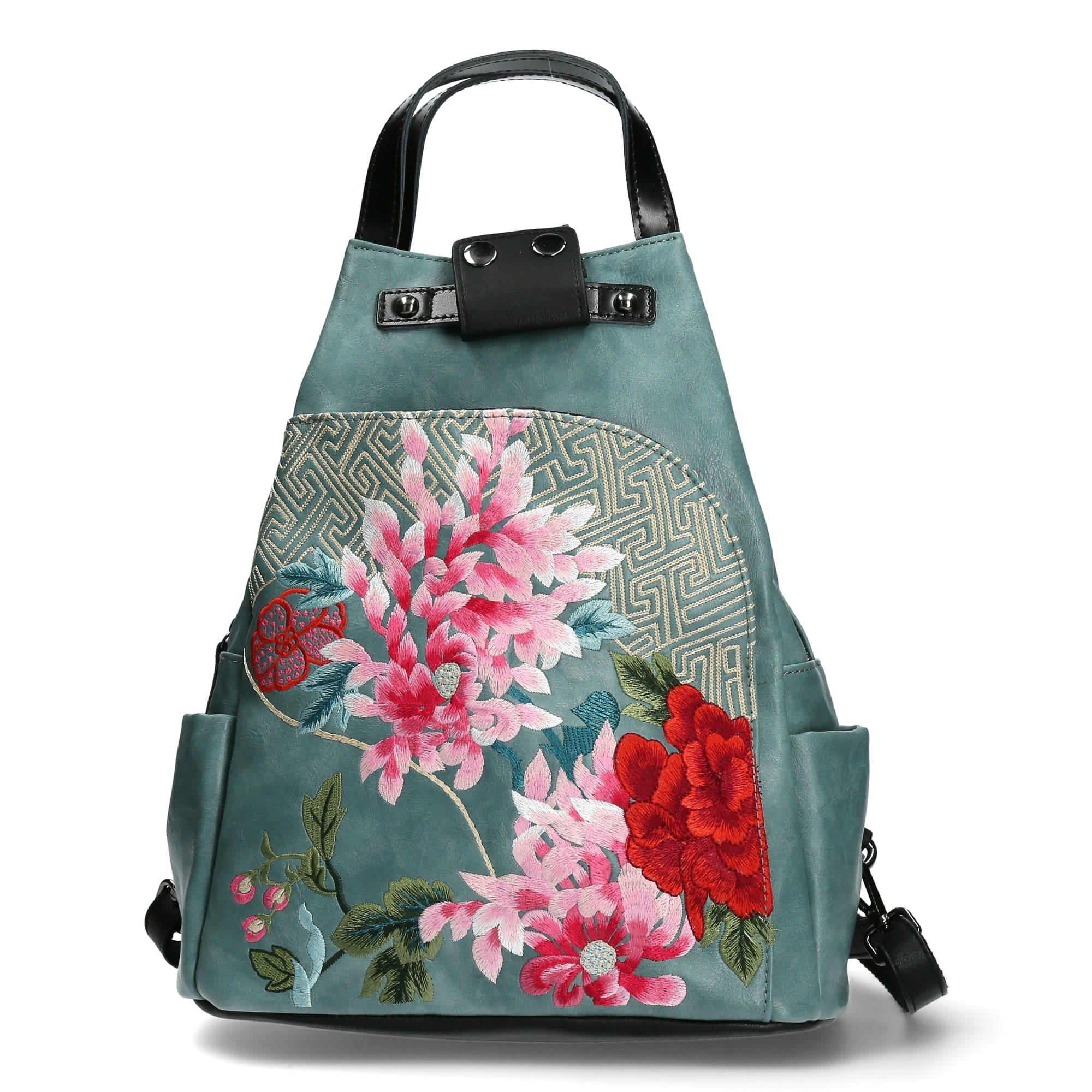 Exclusieve geborduurde rugzak - Turquoise - Tas