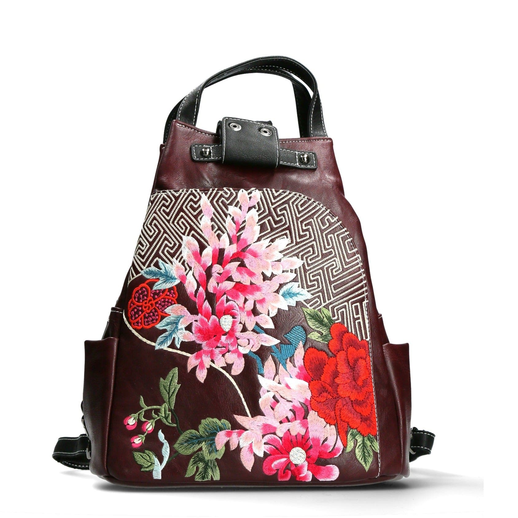 Exclusive Embroidered Backpack - Wine - Bag