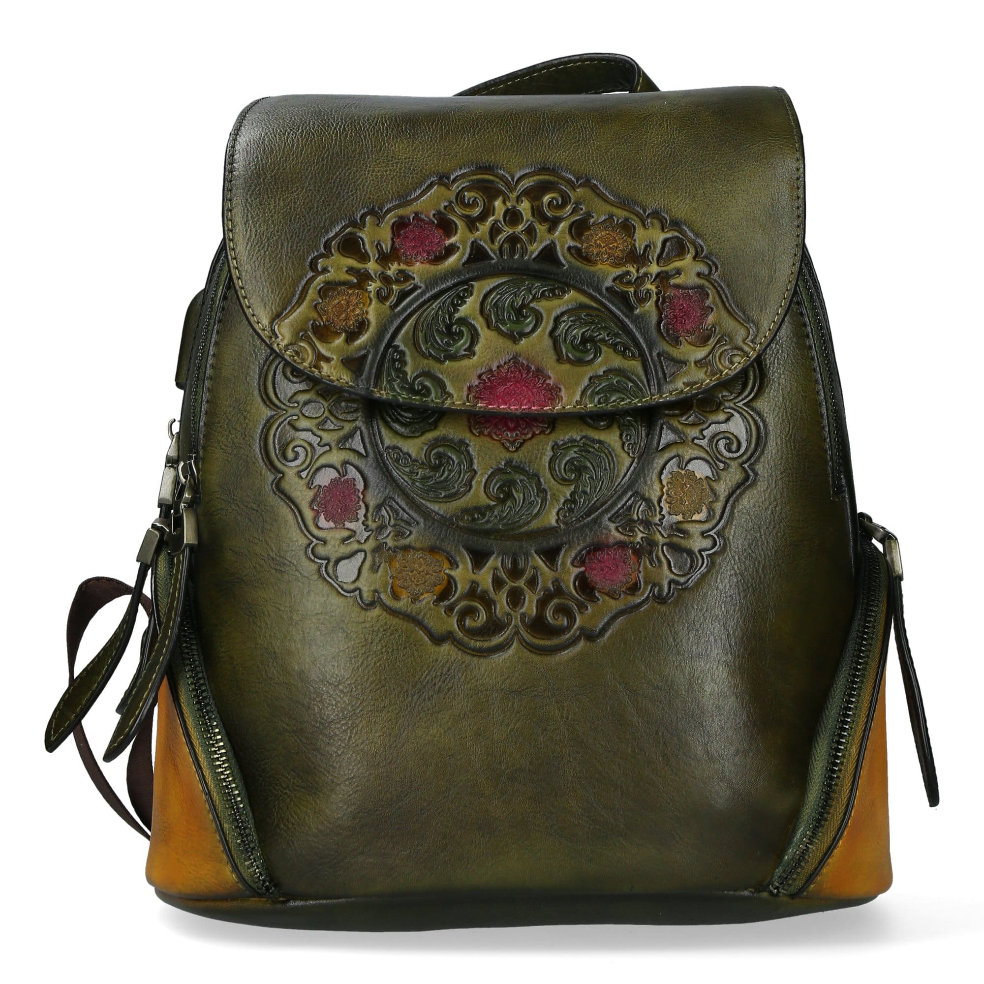 Dryades Leather Backpack - Khaki - Bag