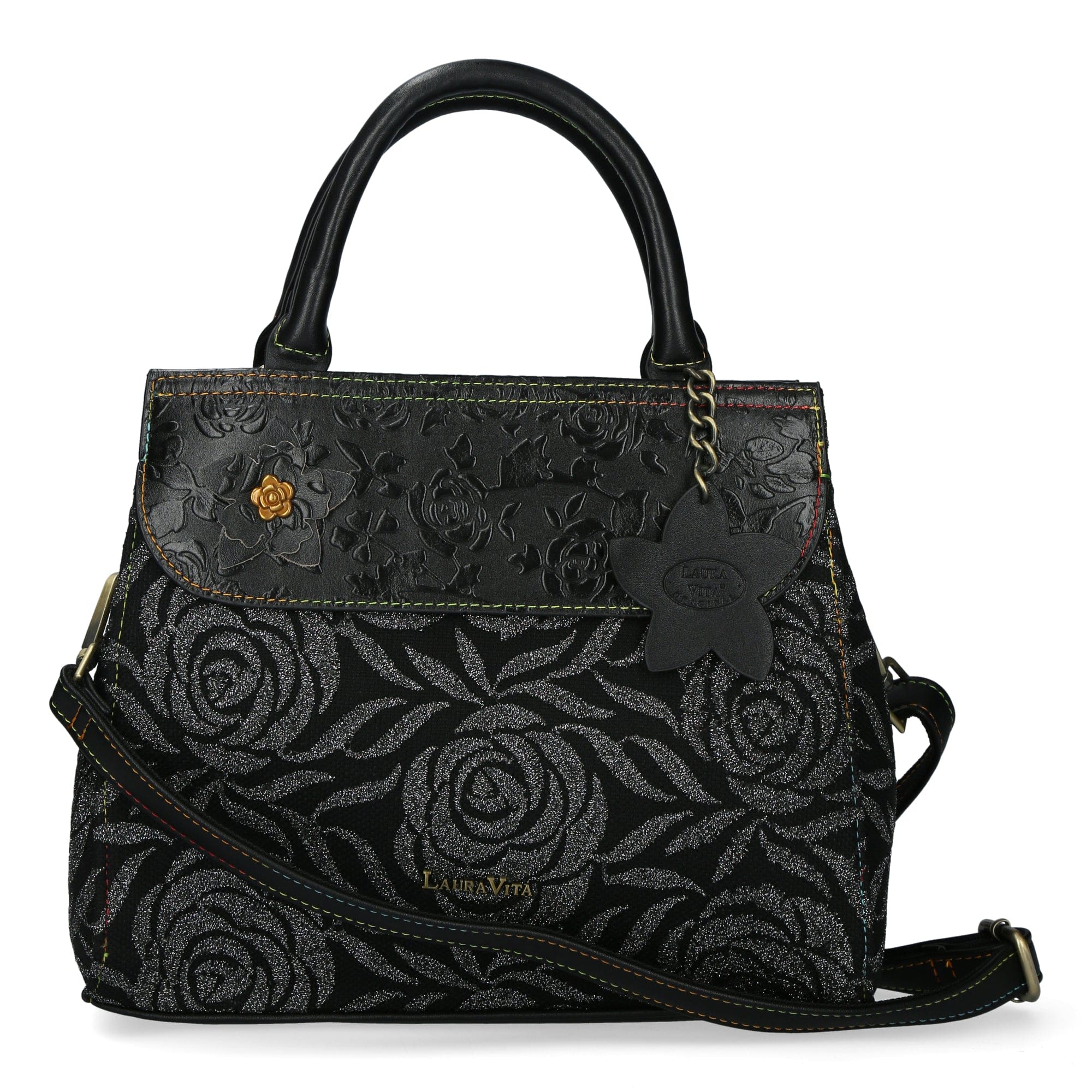 Handväska i läder 4737A - svart - väska